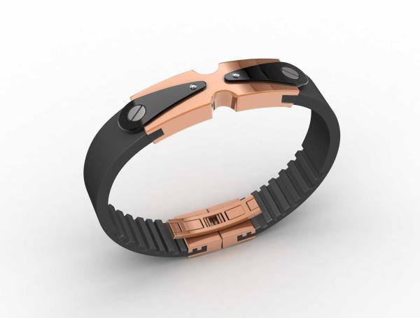Top Quality Europe Fashion Stainless Steel Genuine Leather Silicone Bangle