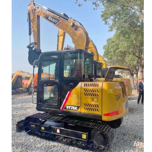 Low price sale of original hydraulic track type Sany SY75 second-hand excavator and hook machine
