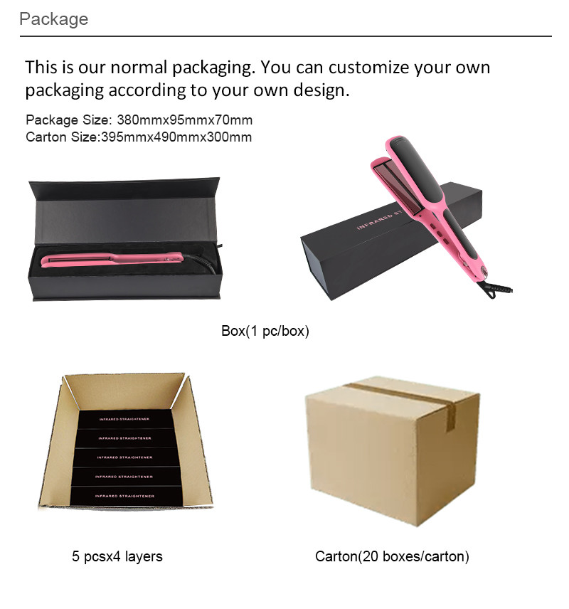 Dual Voltage 100-240V Infrared Hair Straightener Titanium 3D Floating Plates