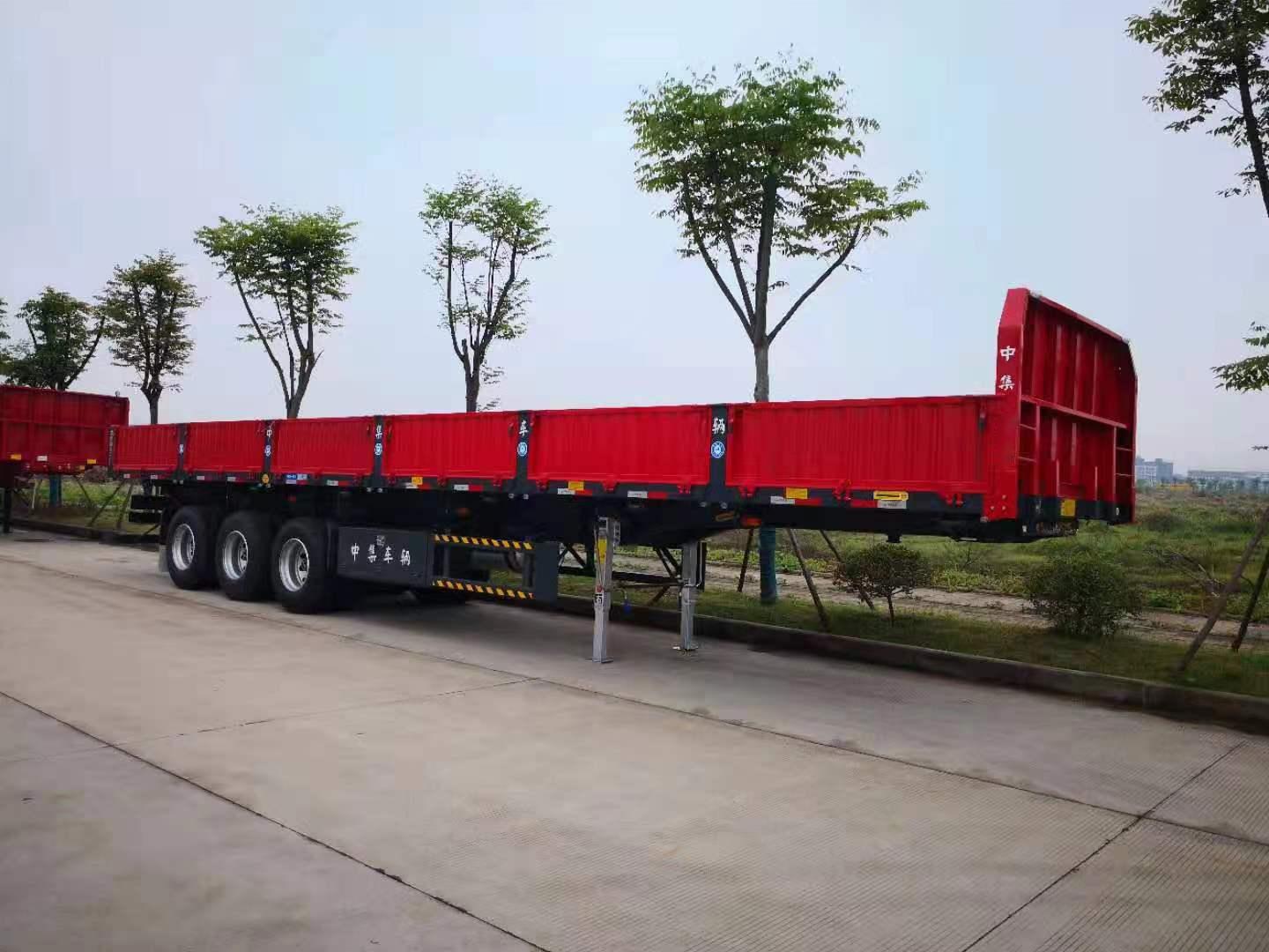 CIMC 40FT 3 Axle tare weight 8.5t 1300*2500mm heavy duty mechanical suspension 13pc leaf spring Wall Side Rollover semi trailer