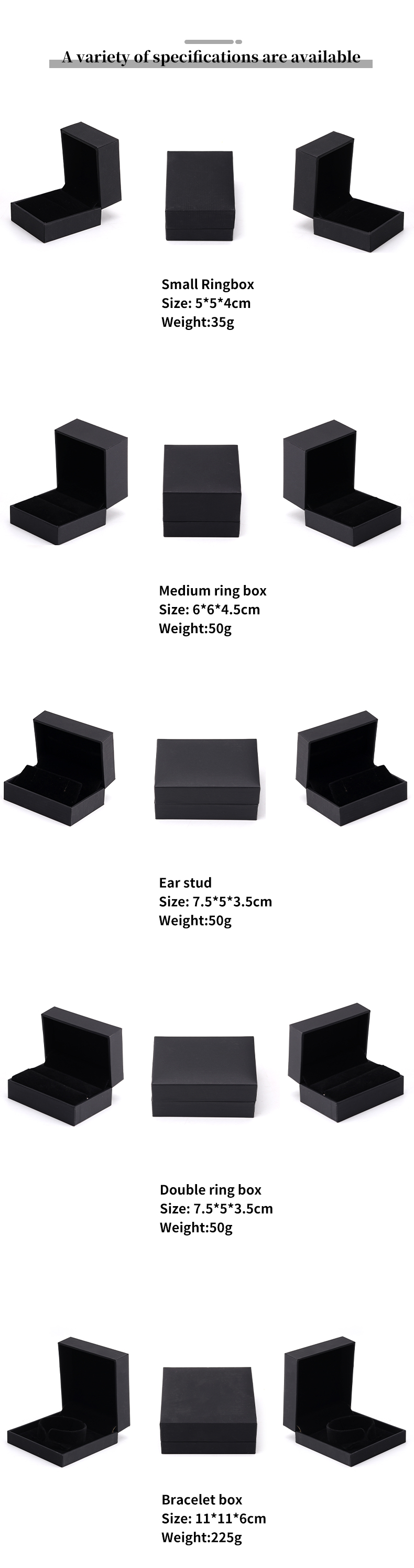 Luxury Packaging Paper Jewelry Box Custom Design for Bracelet Ring Necklace