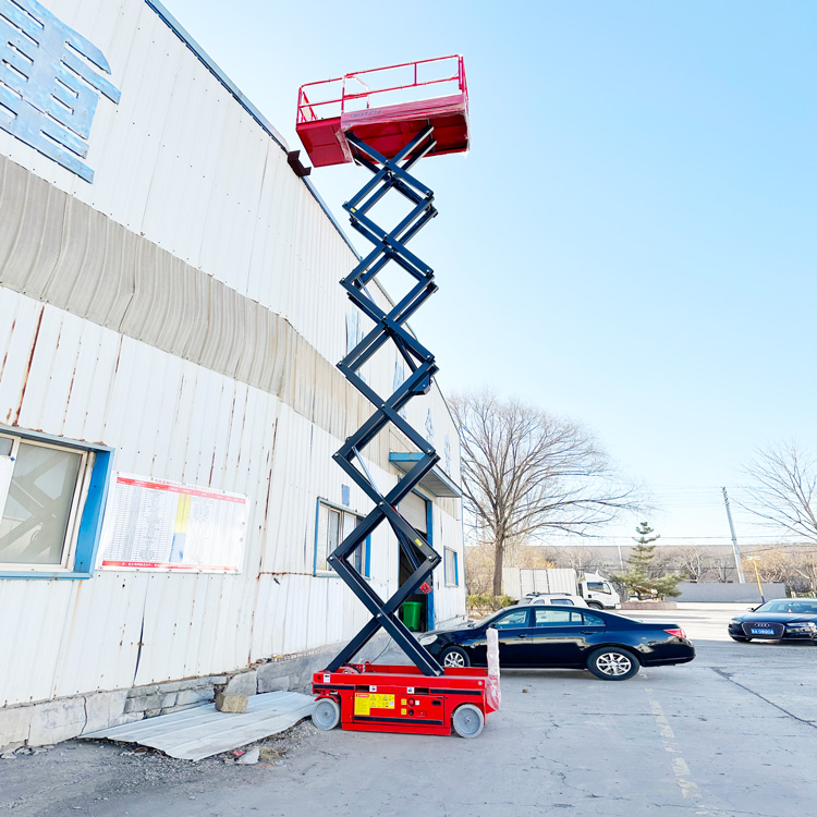 4m 10m 12m Mobile Hydraulic Table Lift Diesel Engine Drive Single Person Scissor Lift For Rough Terrain
