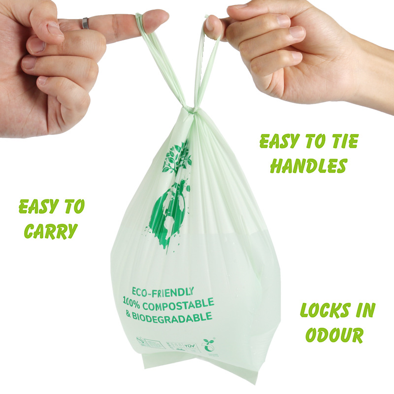PBAT PLA Corn Starch Vest Style Bag for Compostable Trash in Aseptic Environments