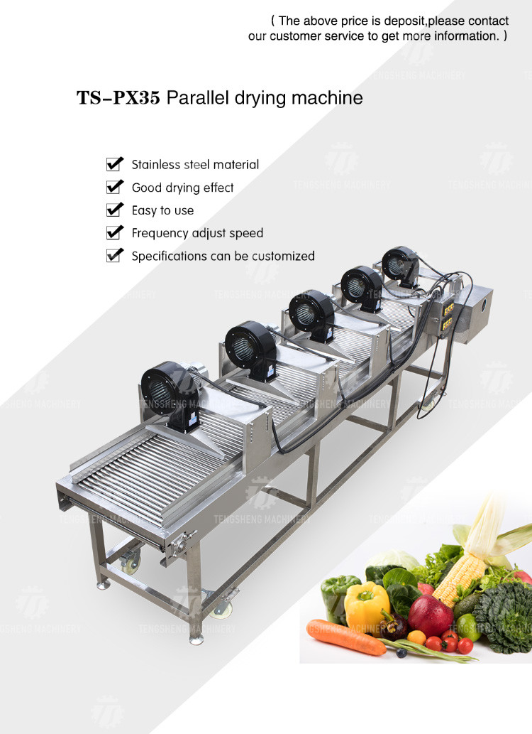 350KG 380V Fruit And Vegetable Air Drying Machine Large Parallel Air Drying Machine