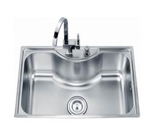 China 800x500mm Top Mount Stainless Steel Single Bowl Sink Noise Elimination on sale