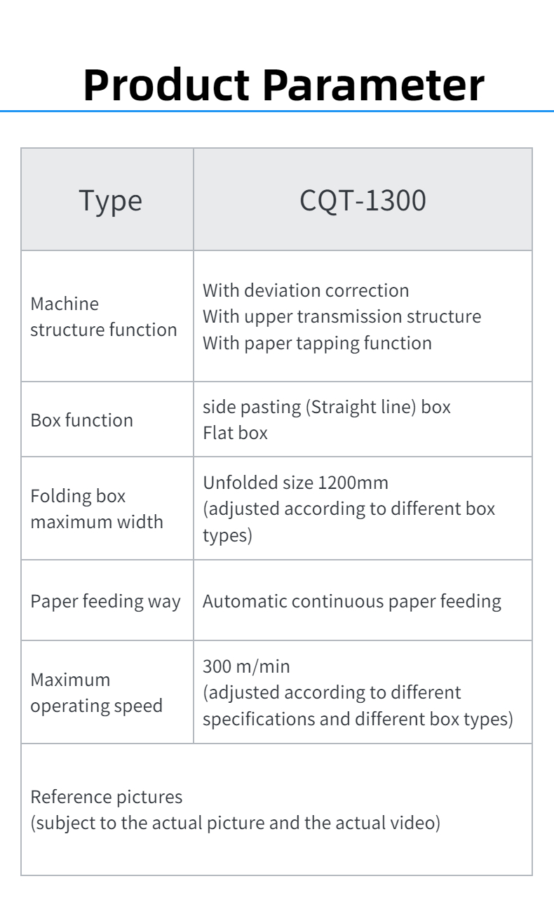 Easy to Operate CQT-1300 Automatic Folder Gluing Machine for Flat Box Carton Box