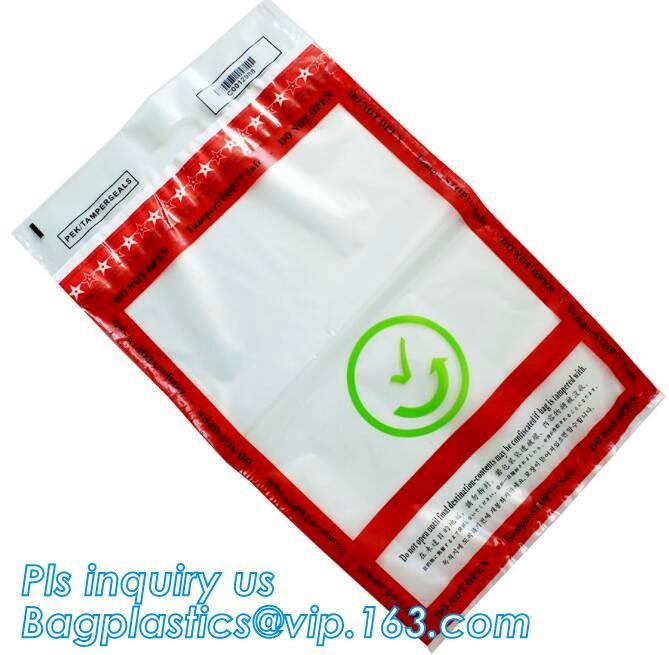 Security plastic bag with adhesive tape for cash, plastic money bag, Security Money Cash Bag For Airport/Bank and police