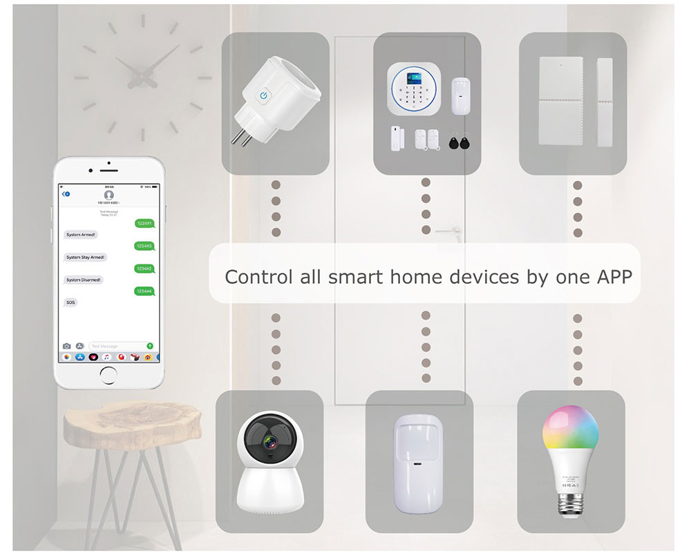Home Security Alarm System Auto Dial GSM SMS Wireless burglar alarm system Detector