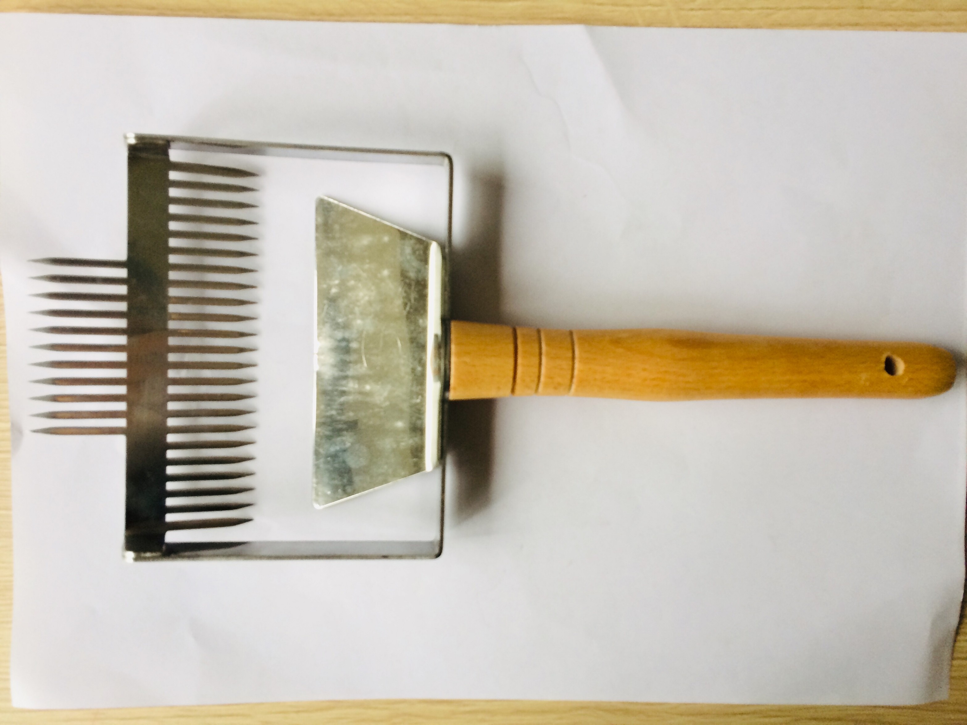 23 Needles Stainless steel Double Headed Honey Uncapping Fork with wooden handle