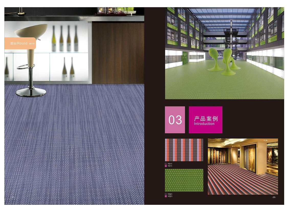 Coated Polyester Stripe Woven Vinyl Outdoor Rugs Pressure Resistant Width 2.0m