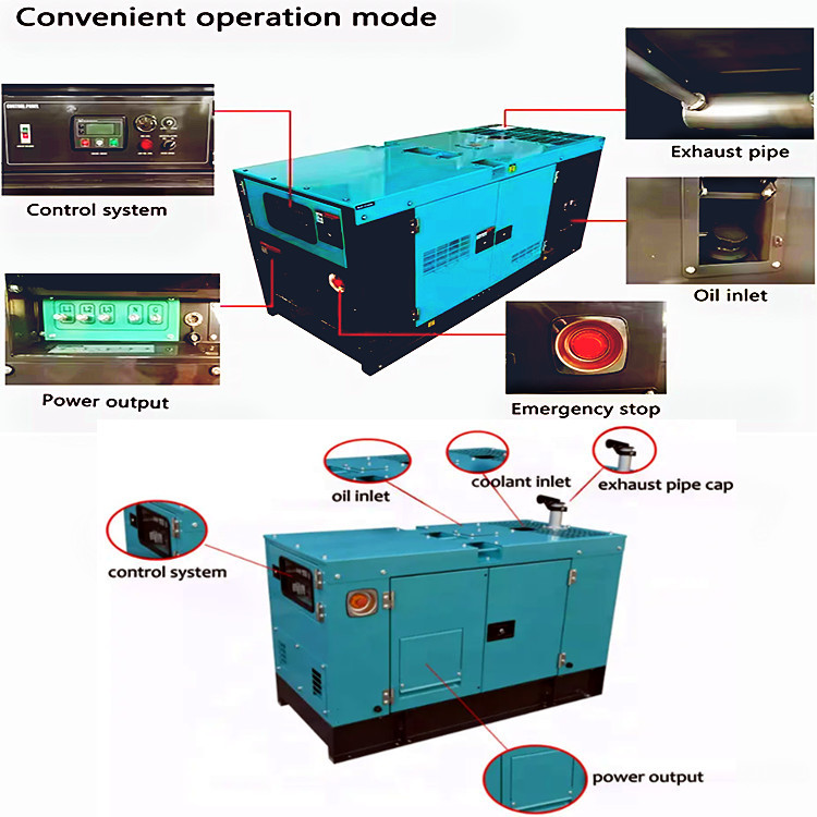 Heavy Duty Silent Diesel Generator Portable Diesel Generator Set Robust Soundproof Enclosure Silent Generator
