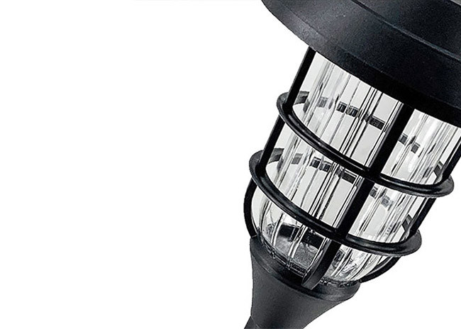 Black Solar Lawn Lights 8H Waterproof Outdoor Garden Landscape Lights 2V 400mAh