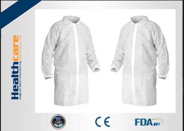 Quality Micropous Medical Disposable Lab Coats Press Studs Or Velcro Fastening Food Grade for sale