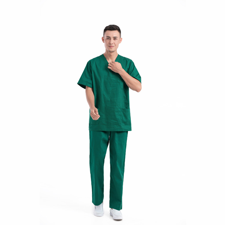 Green Men Scrub Suit Uniforms Short Sleeve M L XL XXL 3XL 4XL