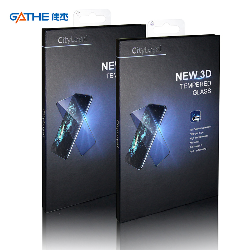 CMYK Printing Folding Cardboard Gift Box Mobile Tempered Glass Packing Box