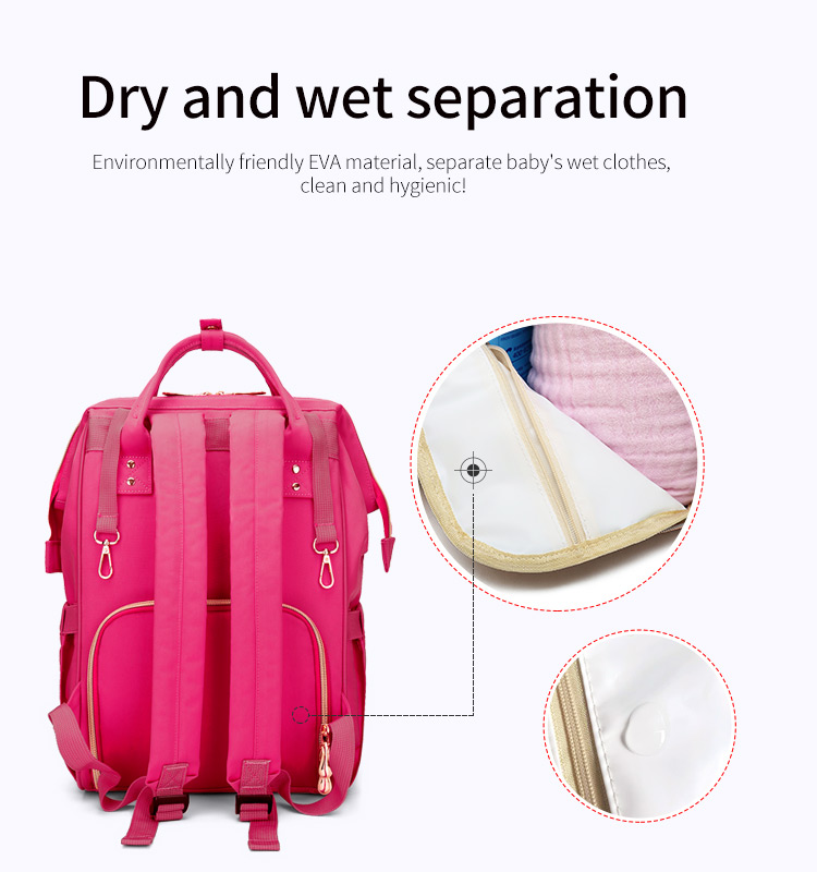 Multifunctional Adventure Diaper Bag Backpack With USB D Buckle Trailer Design