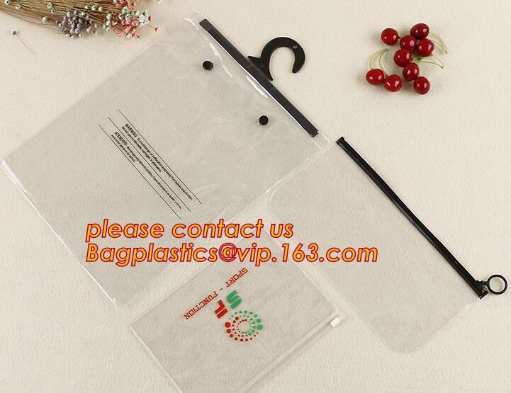 Frosted Zip lockk bag EVA PVC hanger bag for clothes, EVA frost drawstring bag, Frosted Plastic EVA Garment Packing Bag zi