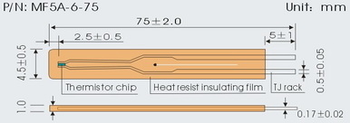 Polyimide Film Insulated Thermistors MF5A-6 Series 10K B 3977 1