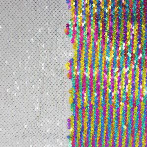 Can Digital Printed Sublimation Rainbow Polyester Sequin Fabric with Various