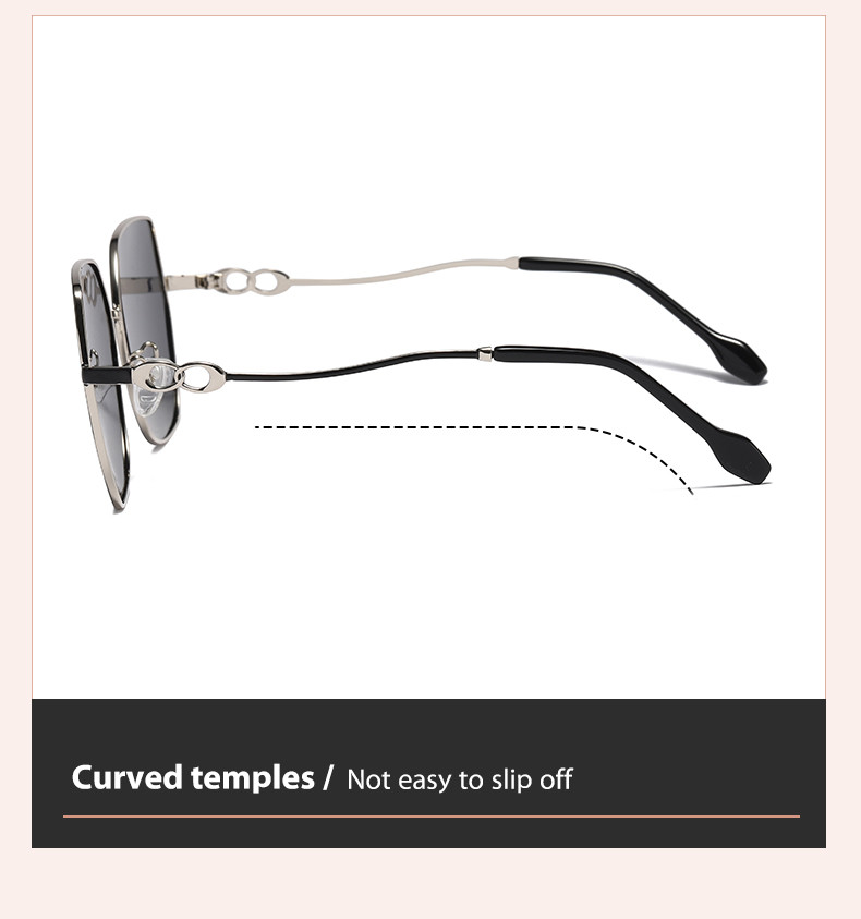 Hollow Gradient Color Metal Frame Sunglasses Polarized For Women