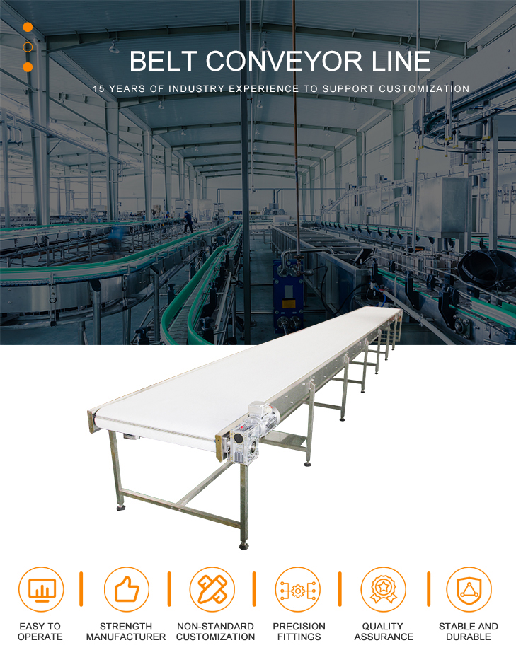 Vertical Vegetable Fruit Incline Flat PVC White Conveyor Belt System For Food Industry