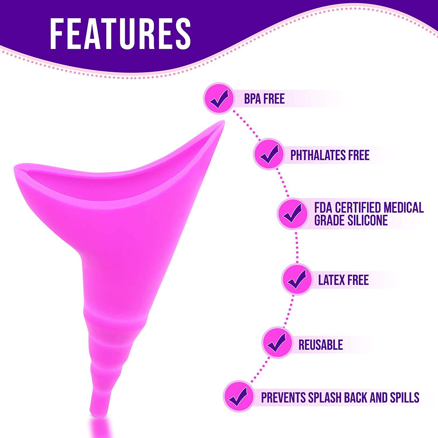 Hot products Portable Women Standing Pee Reusable Silicone Female Urine Device