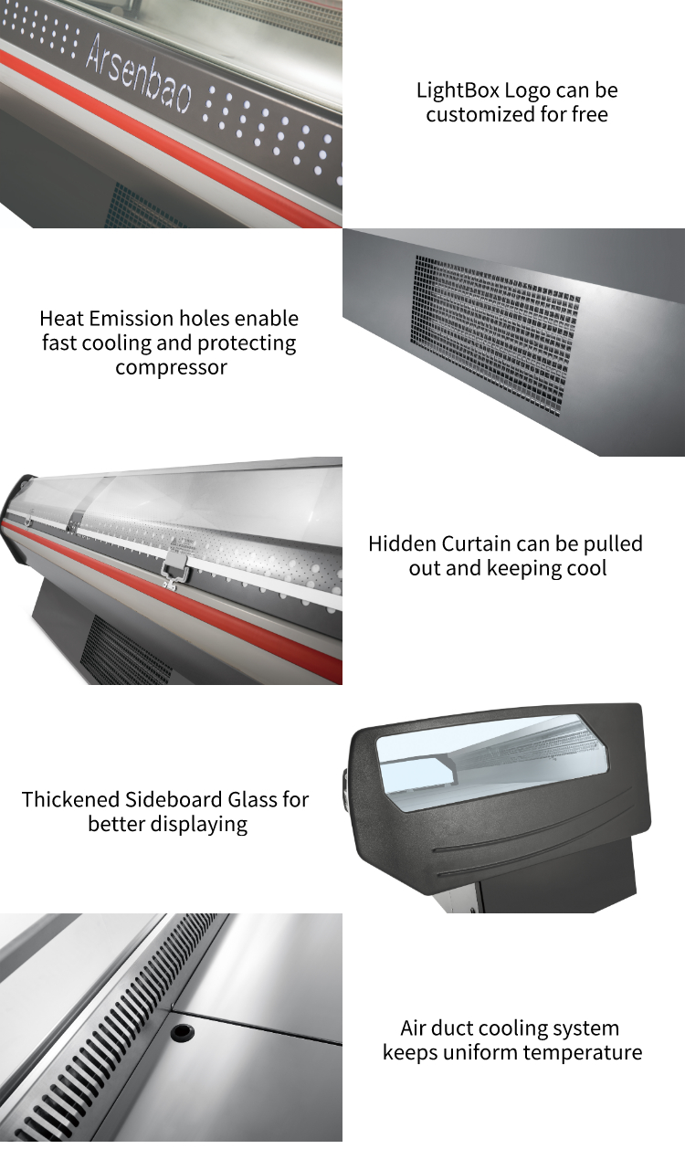 Stainless Steel Deli Display Cooler Countertop 580W Practical