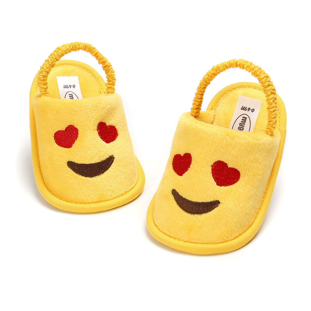 New fashion 2019 Flannel cute smile indoor prewalk boy girl crib baby sandals