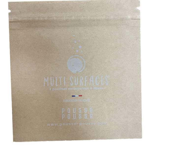 Compostable Biodegradable Zip Lock Pouches PBAT PLA Composite 3 Side Sealed
