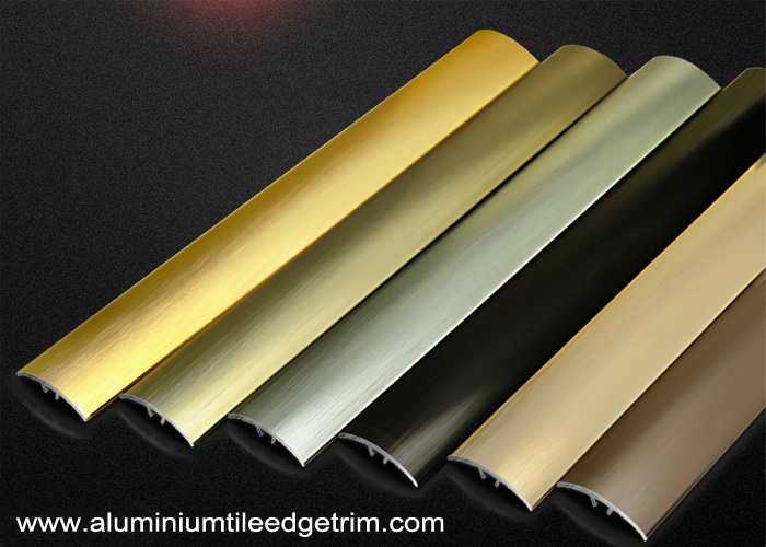 aluminium floor trims with anodized brushed effect