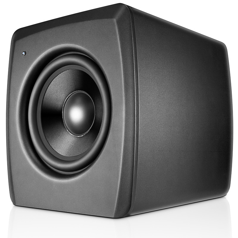 Black Sealed Solid MDF Enclosure Powered Subwoofer For Home Theater With XLR Inputs Crossover