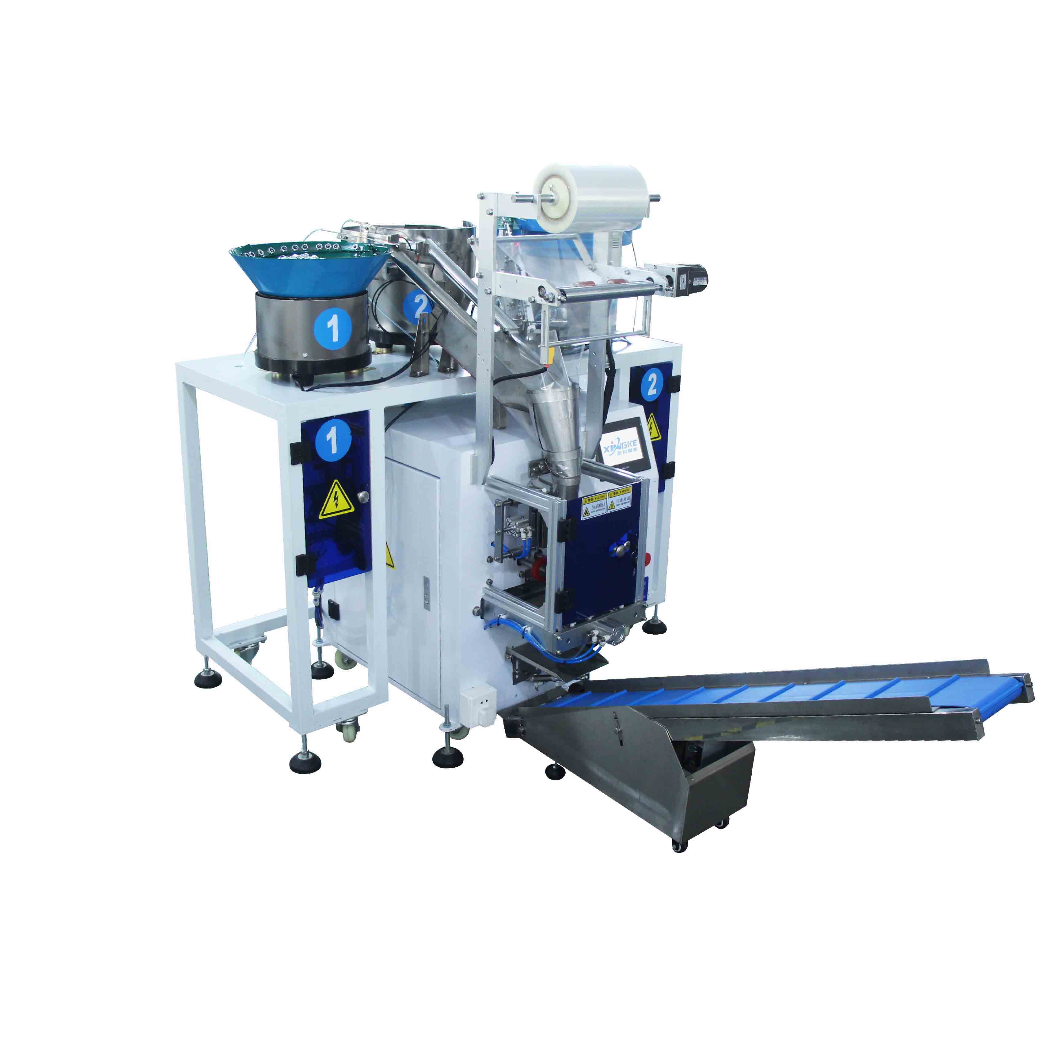 Factory Good Quality 3 Drums Automatic Plastic Bag Sachet Bolt Nut Hardware Screw Counting Packing Machine