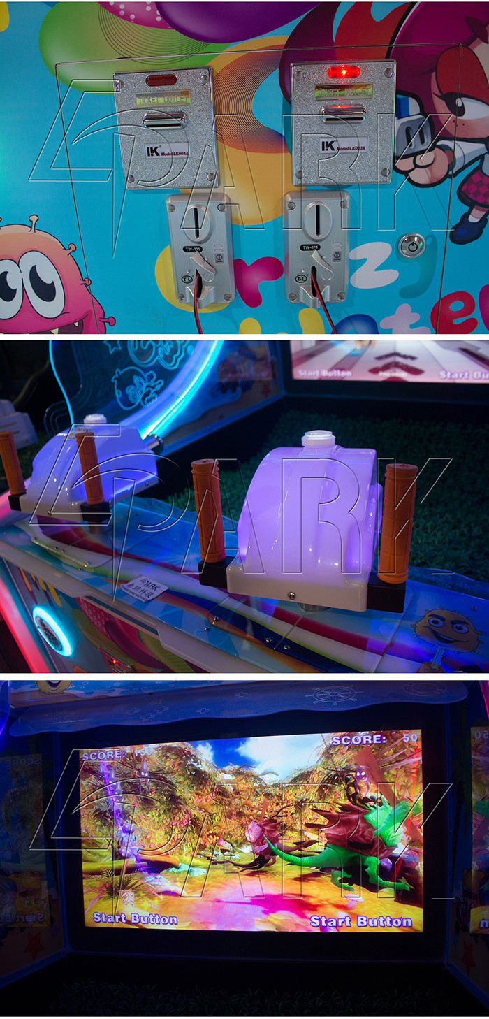 Coin Pusher Water Shooting Video Game Machine With 1 Year Warranty