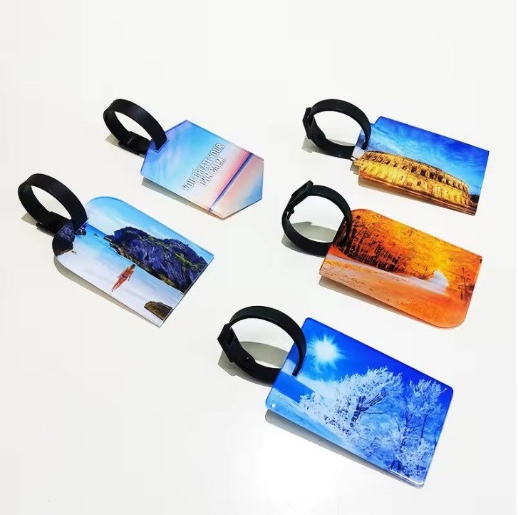 Anti Loss Personalized Acrylic Luggage Tag Blanks For Sublimation Photos Printing