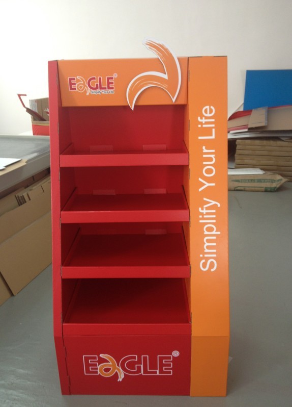 BWCD201920 Corrugated Tiers Display Recyclable Cardboard Floor Display Stands