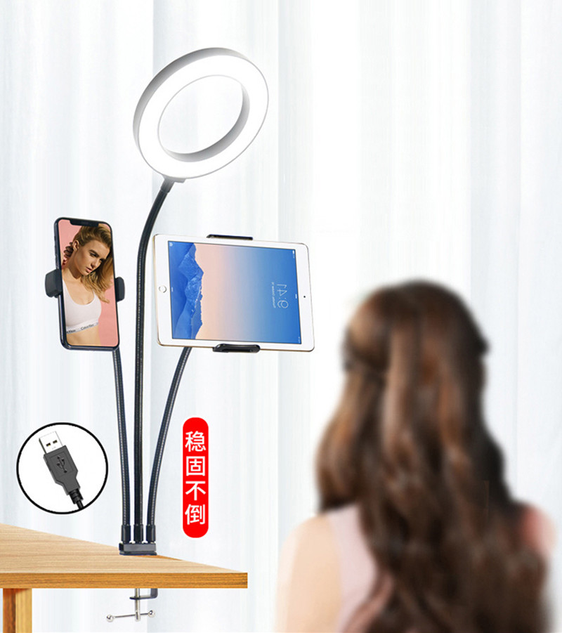 Universal Selfie Ring Light With Flexible Mobile Phone Holder Lazy Bracket Desk Lamp LED Light For Live Stream Office