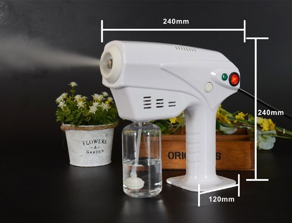 Handheld Electric 1200W Blue Light 260ML Disinfect Sanitizer Atomizer Sprayer Indoor Outdoor Car Fogger Sprayer Gun