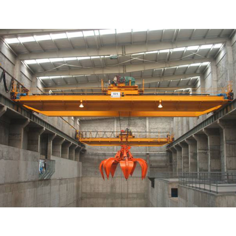 Warehouse Double Girder Overhead Crane With Grab Bucket