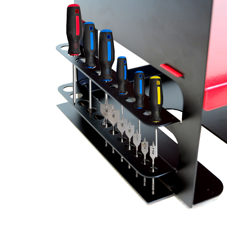 Garage Space Saving Carved Metal Power Tool Storage Racks 430*305*230mm Wall Mounted