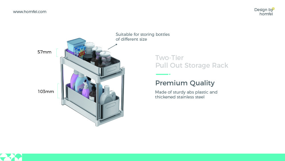 Efficiently Organize With Under Sink Organizer Standing Storage Rack