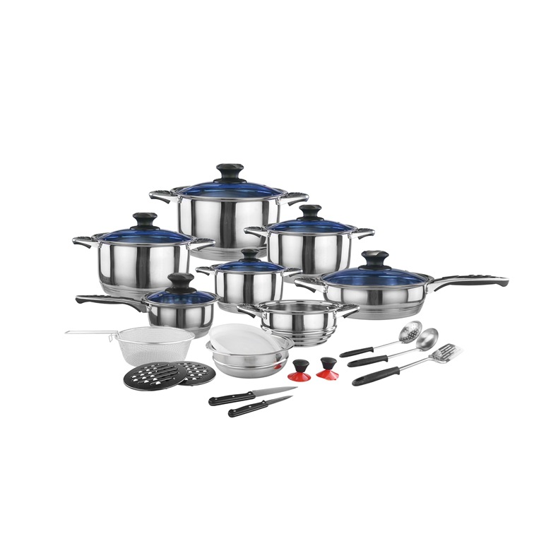 Different Piece Non Stick Cookware Set Wholesale 25pcs 30pcs Stainless Steel Pot