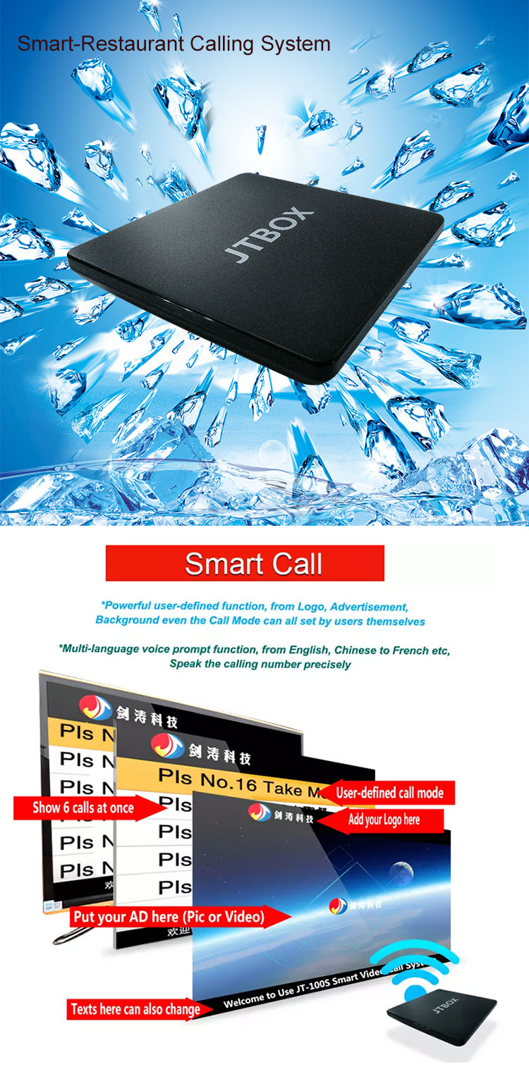 Wireless TV Queue Pager System with 500m Transmitted Distance and 433Mhz Frequency