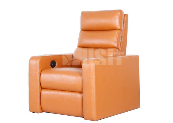 High Density Foam Theater Recliner Sofa PU Leather Furniture With Footpath Lights