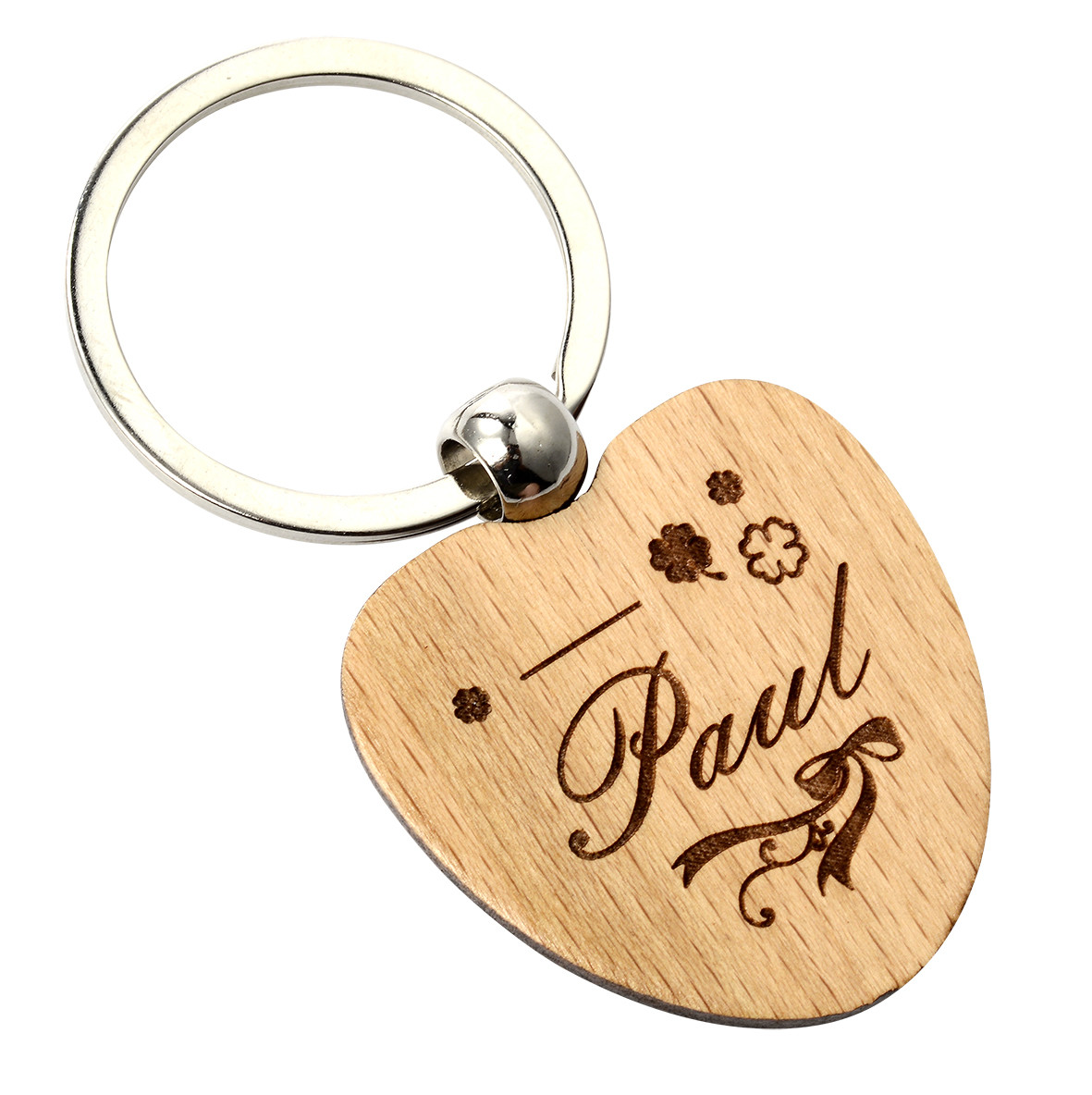 Customizable Personalized Wood Keyring Made of Natural Materials