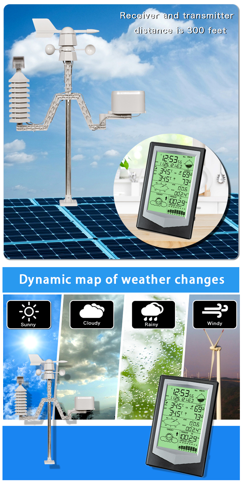 Temperature Range -40 To 60 ° C Wireless 433mhz Weather Station With Outdoor Sensor