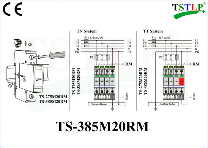 Class C 20ka Surge Protector , 1 Mod Din Rail Type 2 Surge Protector