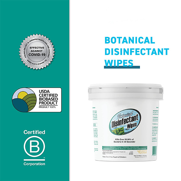 Customized 99.9% Sterilization Disinfectant Wet Wipes 100% Plant Sourced Fibers