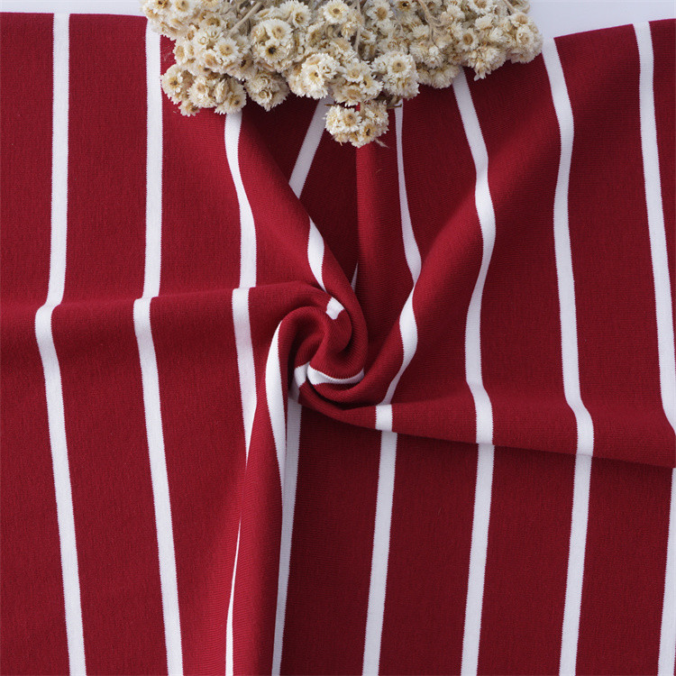 Anti-Pilling Comfortable High Color FastnessStriped Knit Fabric For Casual Wear