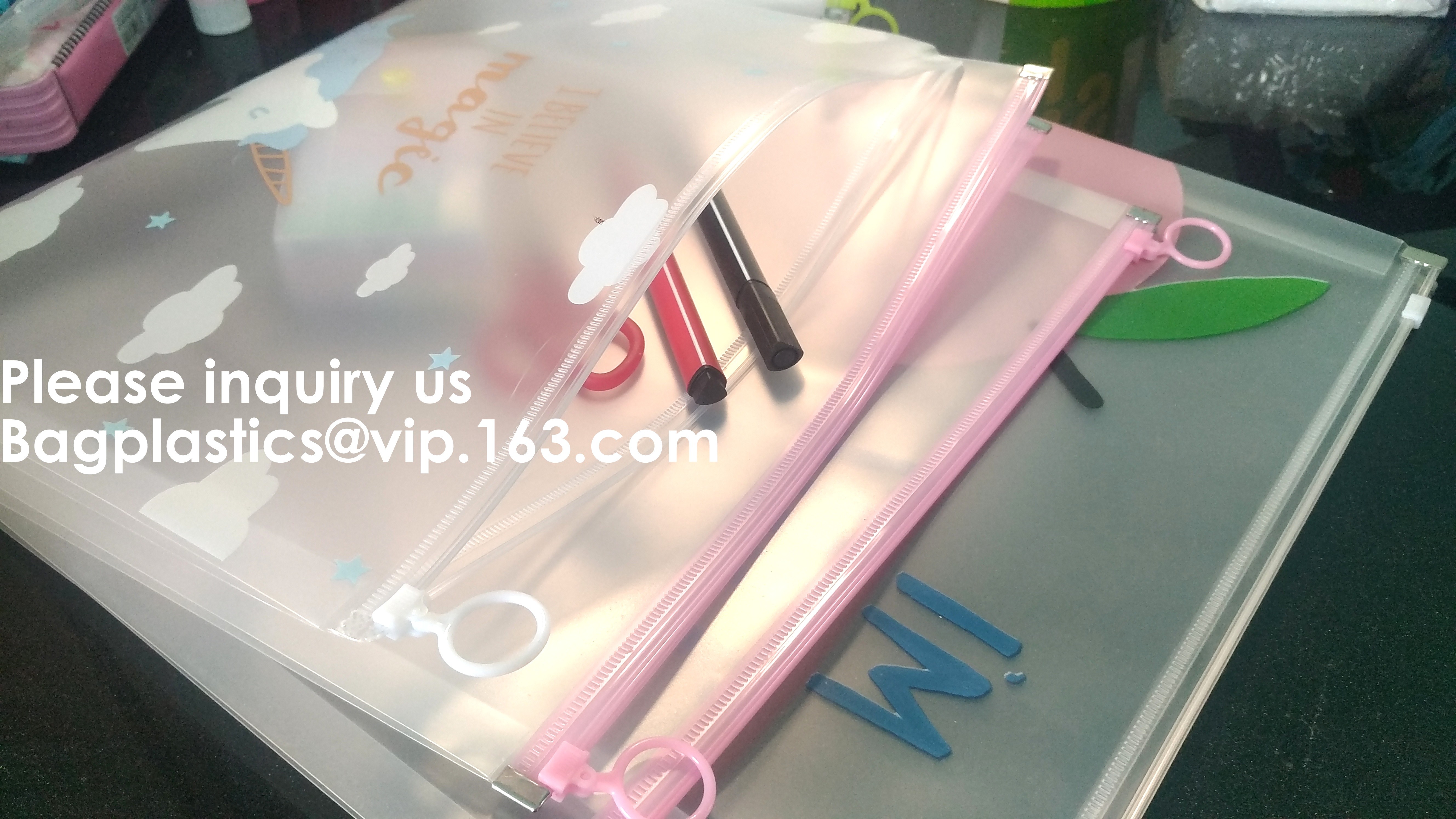 File Packing Bag With Zipper K Zipper File Bag PVC Document Plastic Bag,Zipper Pouch Zipper File Bags File Holders