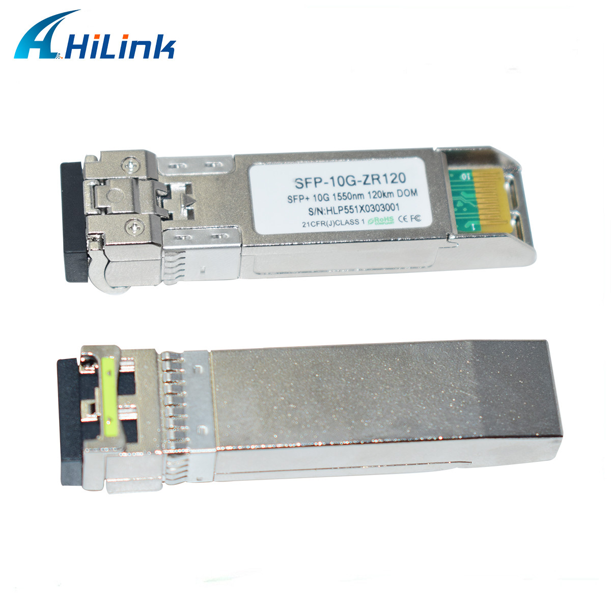Hilink 10G Base SFP+ ZR 120KM 1550NM Fiber Optic Equipment Optic Transceiver Module Compatible
